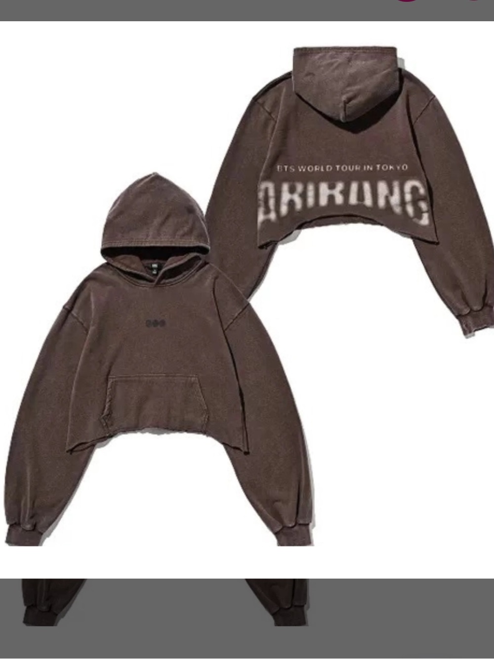BTS ARIRANG Japan Concert Tokyo Brown Cropped Hoodie